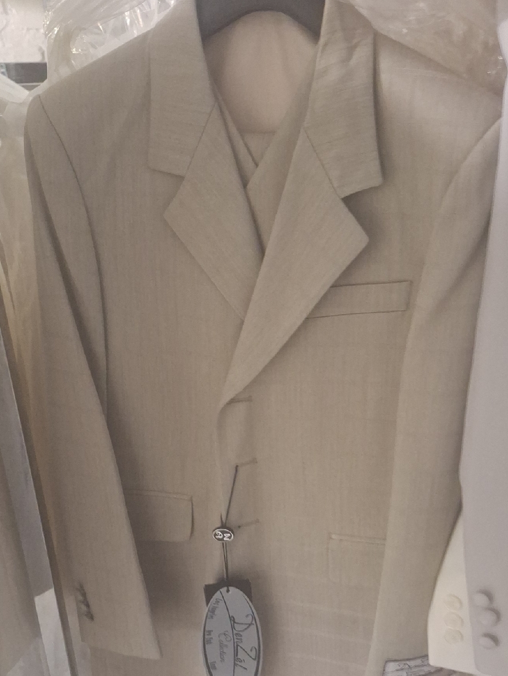 Boys Beige Five-Button Suit Jacket - Classic Tailored Blazer With Vest and Pants